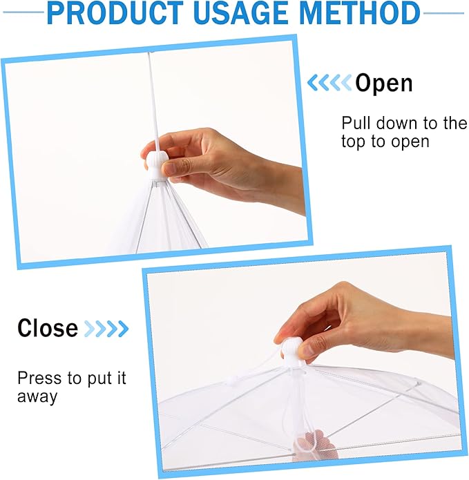 JULBEAR 4 Pcs Mesh Food Cover Tent Large and Tall Umbrella Food Screen Covers - Image 4