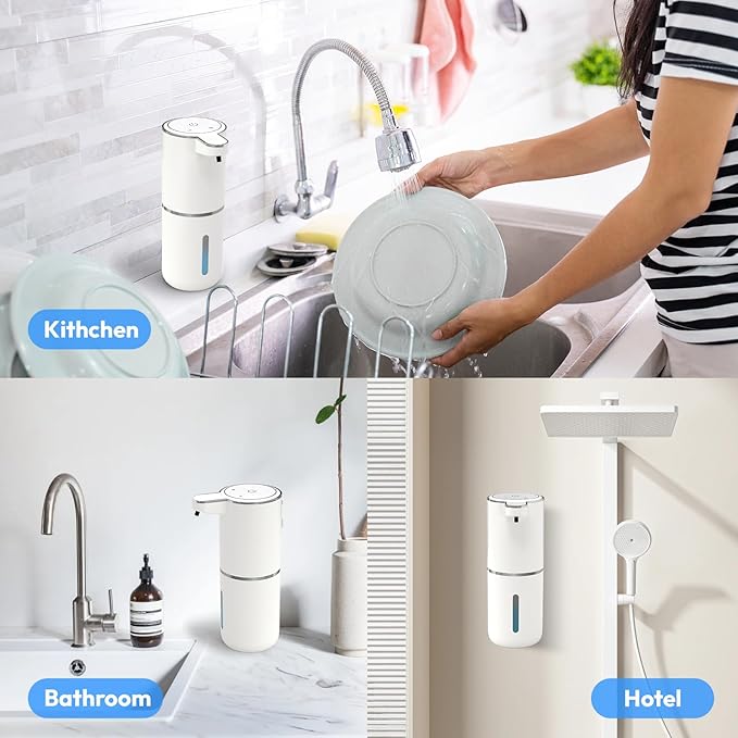 2 Pack Automatic Soap Dispenser Touchless, Liquid Hand Soap Dispenser 12.8oz - Image 9