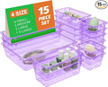 SpaceHacks 15 PCS Clear Plastic Drawer Organizer Set, 4-Size Acrylic Drawer by SpaceHacks