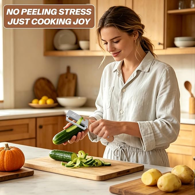 Multi-Functional Vegetable Peeler – Comfortable Wooden Handle - Image 7