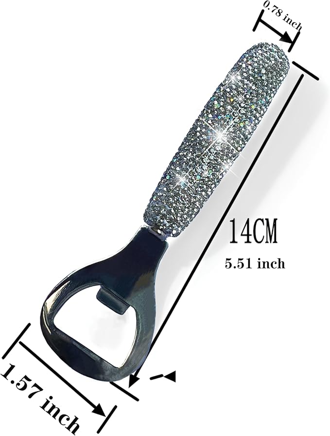Handcrafted Silver Crystal Bling Beer Opener – Sparkle Diamond Bottle Openers - Image 7
