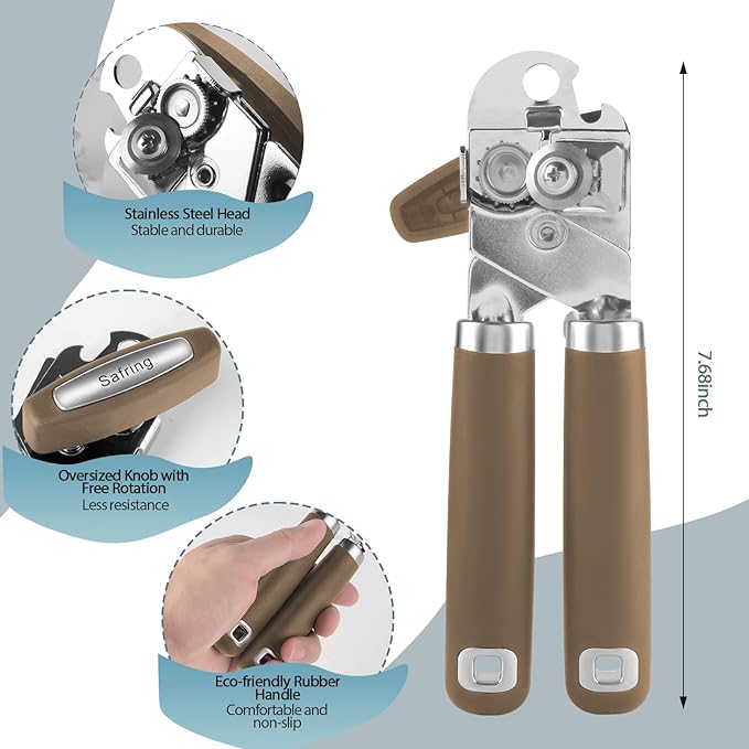 Safring Can Opener Manual, Heavy Duty Handheld Strong Can Opener - Image 2