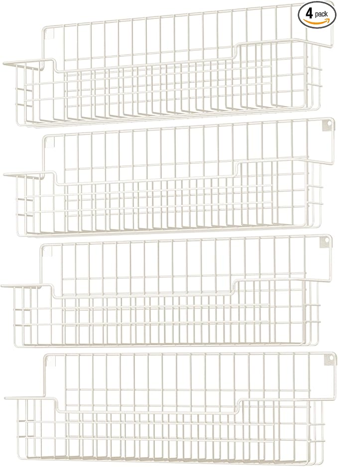 Spice Rack Wall Mount 4 Pack, Metal Wall Mounted Spice Rack Organizer by AURIKAR