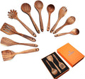 Wooden Spoons for Cooking, 10 Pack Wooden Utensils for Cooking Wooden Cooking by BOKALAKA