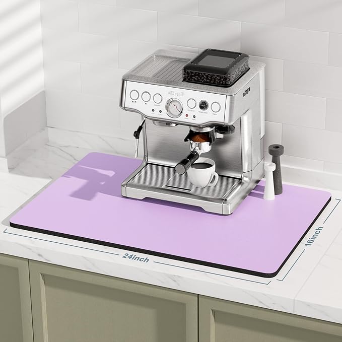 Rnivvi Coffee Mat, Hide Stain Rubber Backed Absorbent Dish Drying Pad - Image 2
