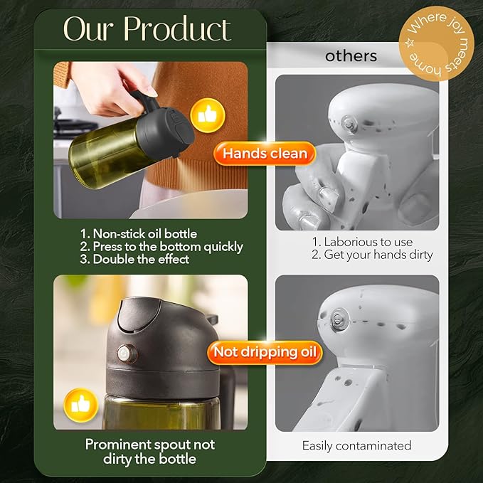 YARRAMATE 16oz/470ml Light-Blocking Dark Oil Sprayer - Image 8