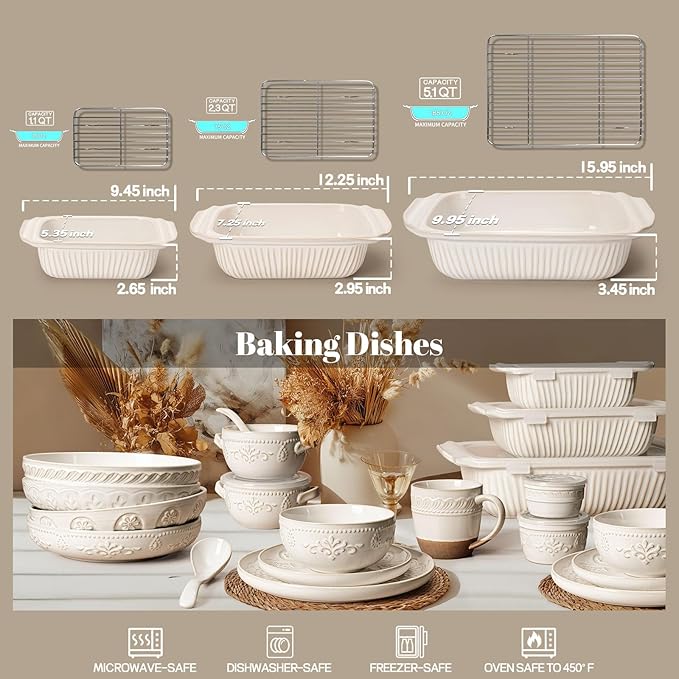 Artena Casserole Dishes For Oven, Ceramic Baking Dish, Large Lasagna Pan - Image 6