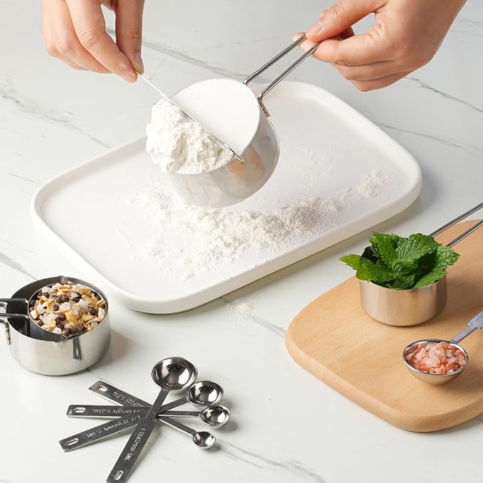 10-Piece Stainless Steel Measuring Cups and Spoons Set - Image 6