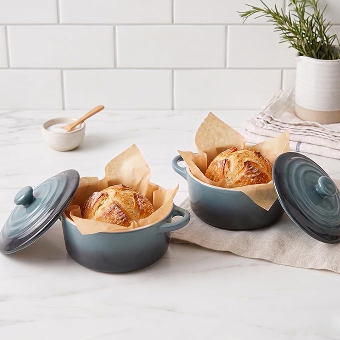 Kook Ceramic Mini Cocotte Set, Small Casserole Dishes - Image 3