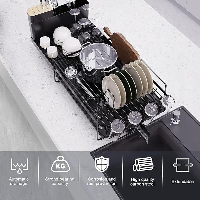 Runnatal Dish Drying Rack Extendable, Large Dish Rack - Image 3