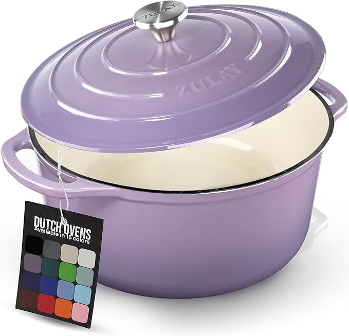 Zulay Kitchen 6 Quart Enameled Cast Iron Dutch Oven Pot by ZulayKitchen