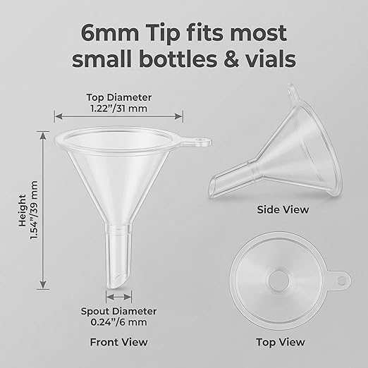 Mini Funnels Set, Small Clear Plastic Funnel - Image 3