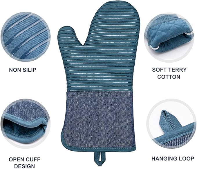 Yutat Oven Mitts, Pot Holders Set of 4 Made - Image 3