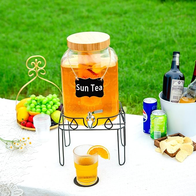 2 Gallon Glass Drink Dispenser - Image 4