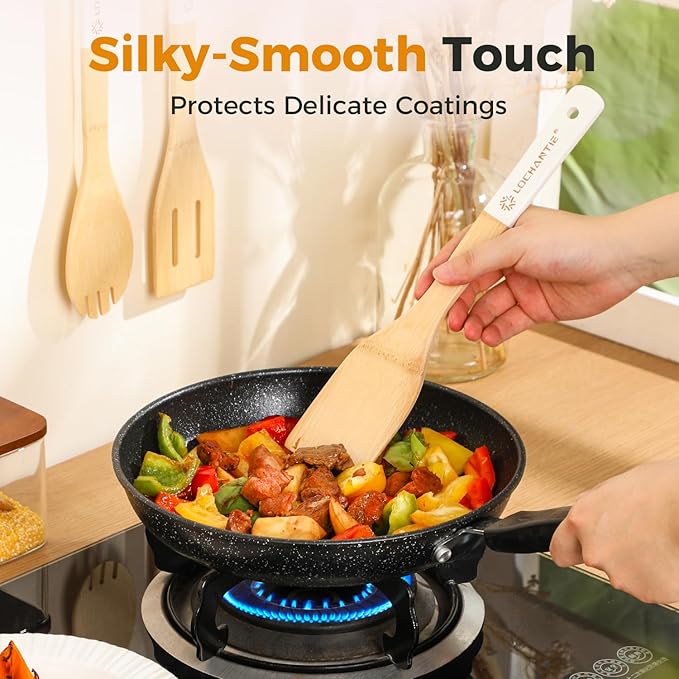 Wooden Spoons for Cooking Bamboo Utensils Set - Image 3