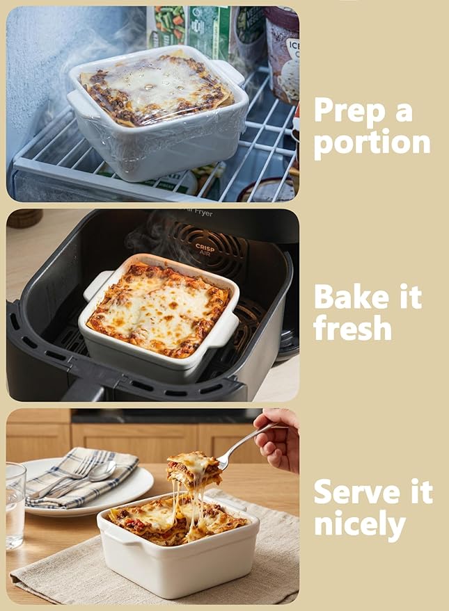 5x5 Small Baking Dish for Oven, 28 Oz Individual Ceramic Casserole Dish - Image 6