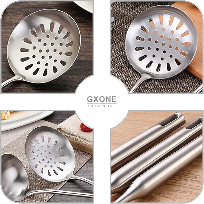 Skimmer Slotted Spoon, 304 Stainless Steel Slotted Spoon, Handle Mesh Food - Image 4