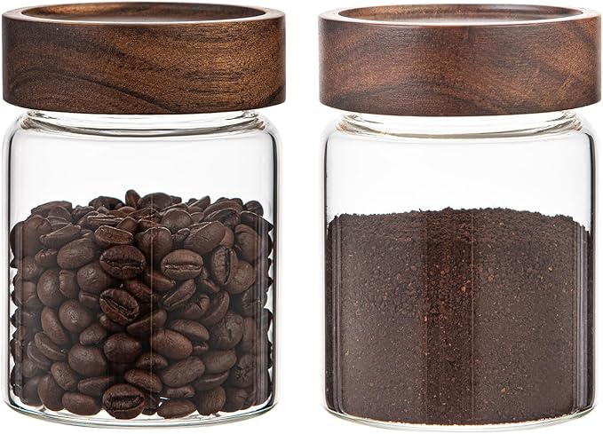 10 oz Small Glass Jars with Top Screw Lid Round Herb Coffee Bean Ground Storage - Image 7