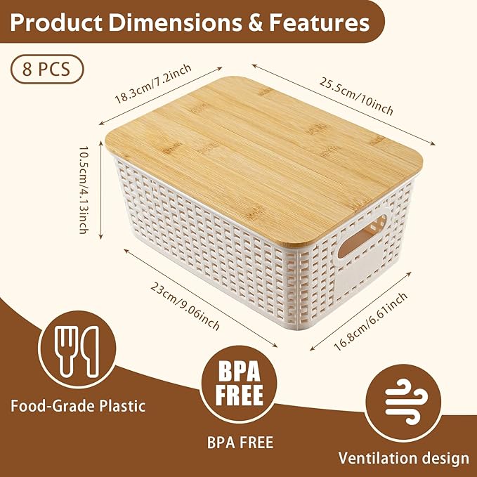 8 Pack Plastic Storage Bins - Image 3