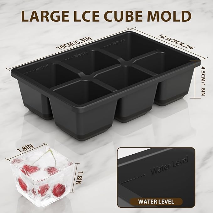 Optish Large Ice Cube Molds, 3 Pack Whiskey Square Ice Molds, 1.8 Inch Big Ice - Image 3
