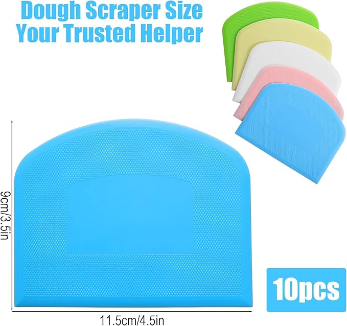 10 Pcs Plastic Bench Scraper for Baking - Image 2