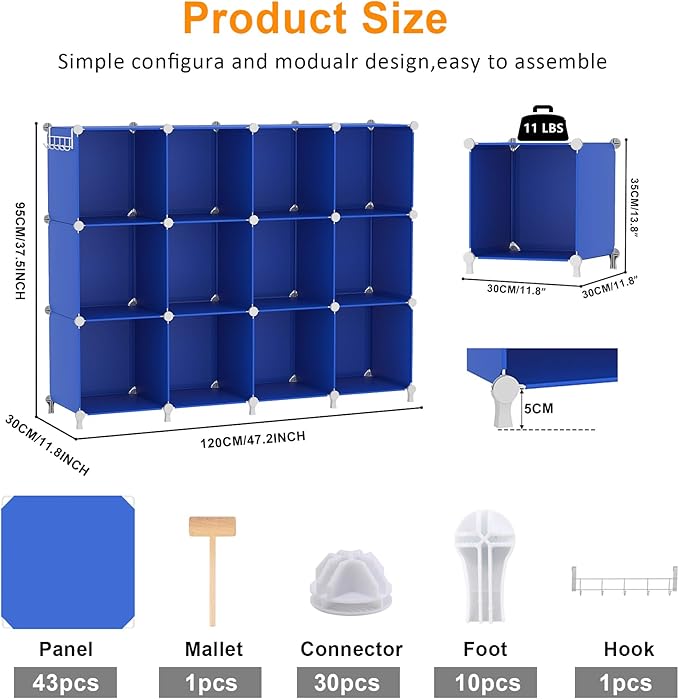 AWTATOS Cube Storage Organizer, 12 Cube Closet Organizers and Storage Shelves - Image 3