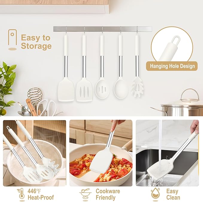 TeamFar Cooking Utensils Set, for Nonstick Cookware Flipping Frying Turning - Image 6