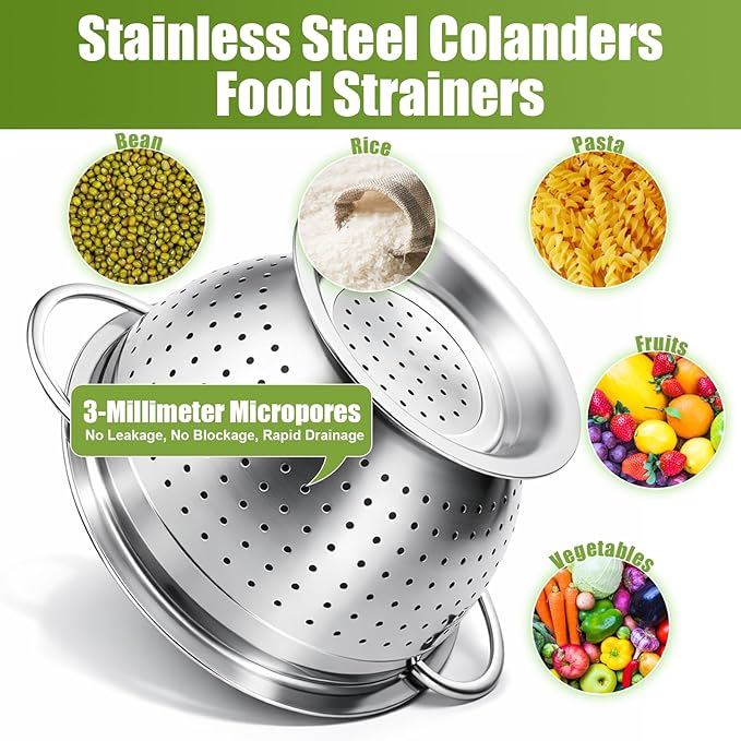 Palksky Stainless Steel Colander Set - Image 6