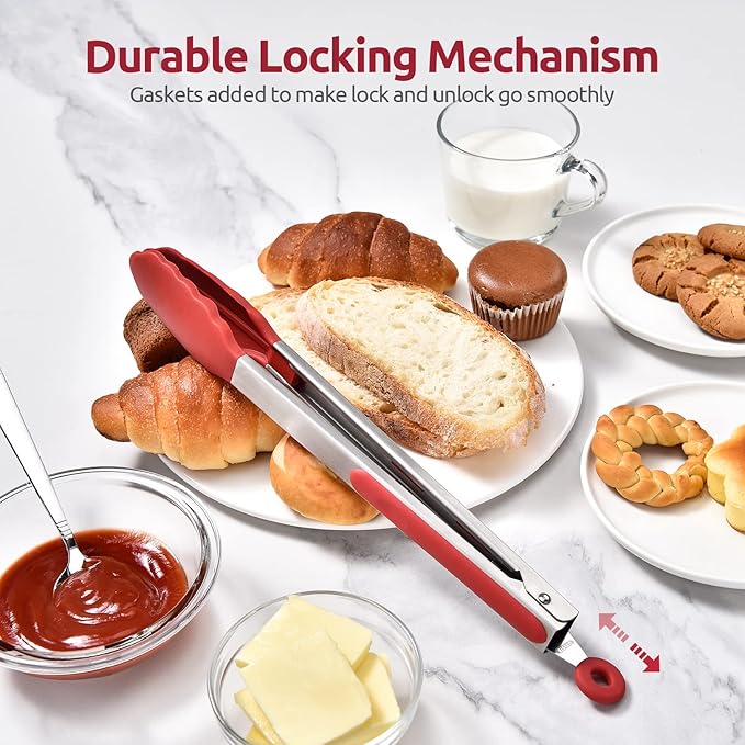 600ºF Heat Resistant Kitchen Tongs: U-Taste 12 inch Large Silicone Cooking Tong - Image 7
