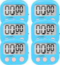 6 Pack Small Digital Kitchen Timer Magnetic Back and ON/Off Switch, Minute by LinkDm