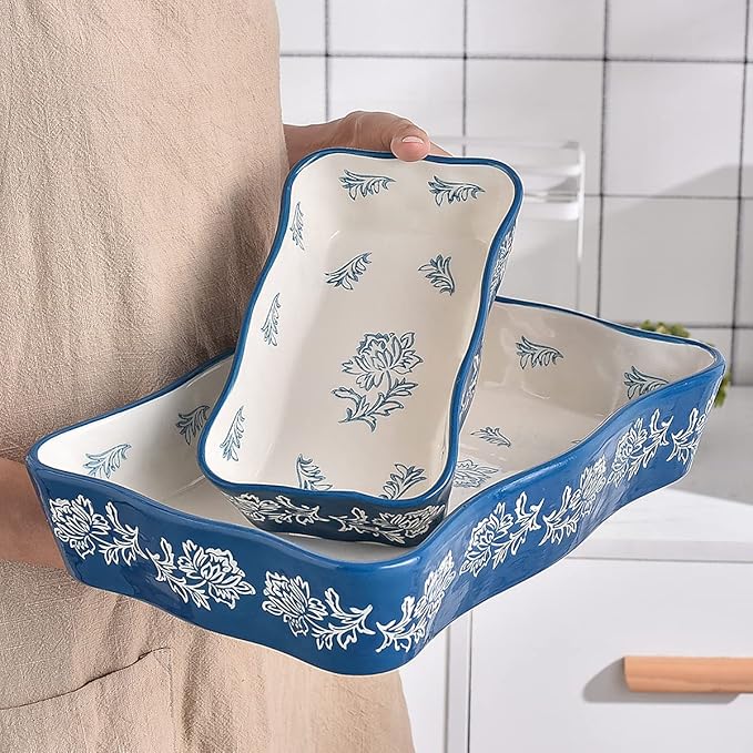 Wisenvoy Casserole dishes for oven Lasagna pan 2-Pcs Baking dish Casserole dish - Image 2