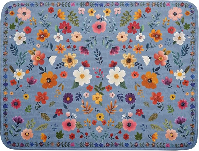 Colorful Flower Dish Drying Mat by Giwawa