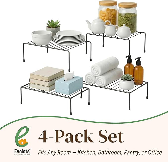 Evelots Kitchen Cabinet Wire Shelf Organizer/Rack - Image 7