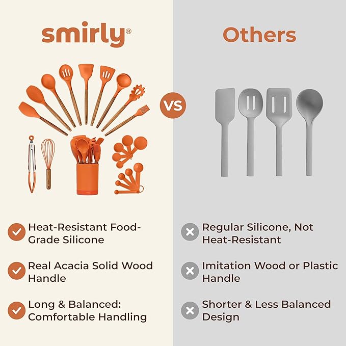 Silicone Kitchen Utensils Set & Holder: Cooking Utensils Set - Image 6