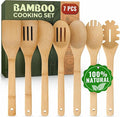 Wooden Utensil Set, Bamboo Utensils – 7 PCs Wood Spoons by Woodenhouse