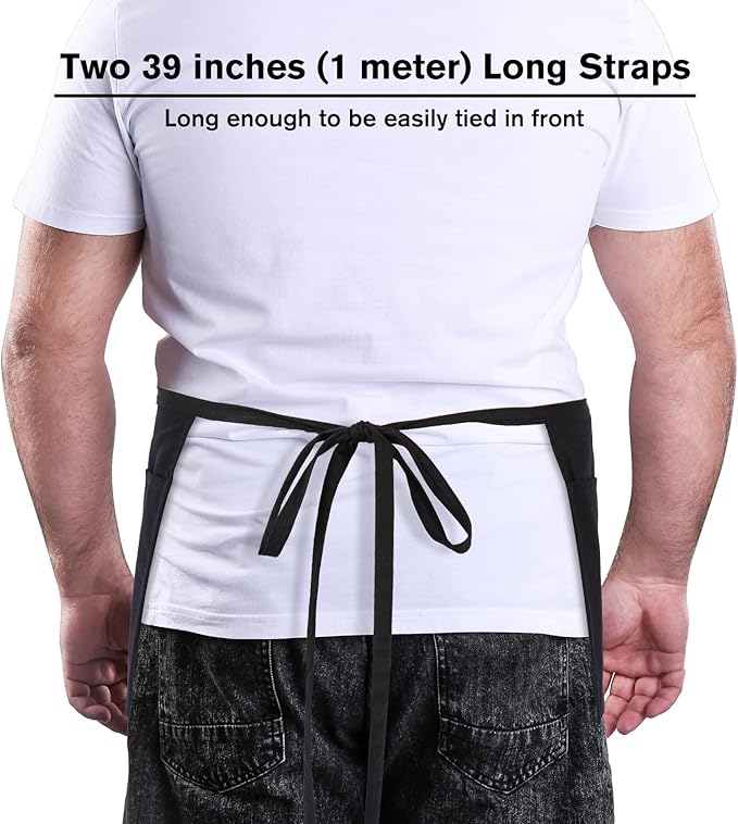 Jubatus 3 Pack 100% Cotton Server Apron - Image 2