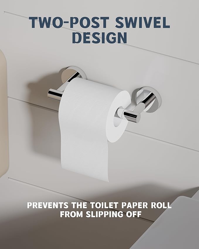 RARXTR Polished Finish Toilet Paper Holder SUS304 Stainless Steel Double Post - Image 3