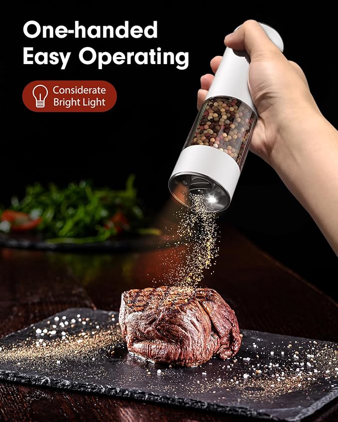 TOMEEM Upgraded Larger Capacity Electric Salt and Pepper Grinder Set - Image 2