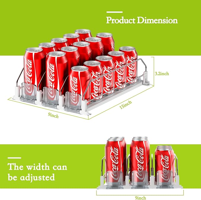 IBORING Drink Organizer for Fridge, Self Pushing Fridge Drink Organizer - Image 4