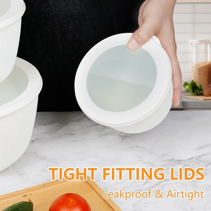 BoxedHome Mixing Bowls with Lids Set, 4 Packs BPA-Free Plastic Prep Bowls - Image 4