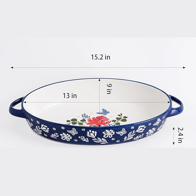 Baking Dish Casserole Dish Ceramic Au Gratin Baking Dish Lasagna Pan Oval - Image 7