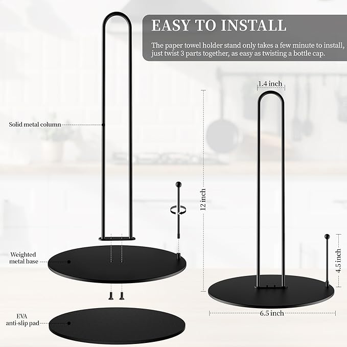 10Pack Paper Towel Holder, Bulk Black Paper Towel Holder Stand Countertop - Image 2