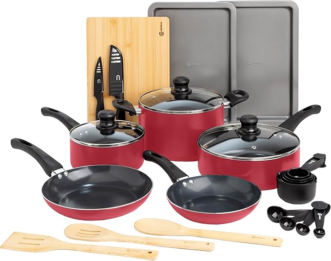Ecolution Easy Clean Ceramic Nonstick Cookware Set, Dishwasher Safe Kitchen by Ecolution