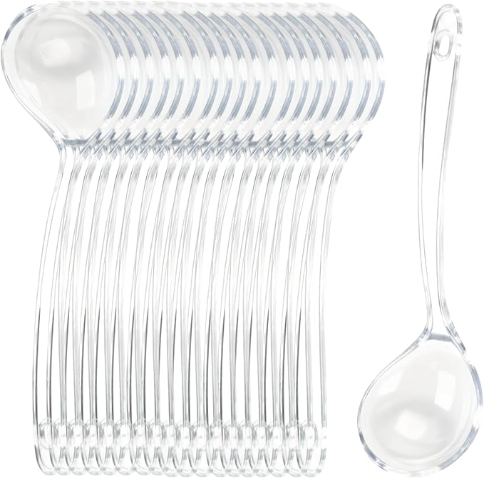 Large Plastic Serving Spoons, Disposable Heavy Duty Serving Spoons, Long Handle by OULIGET