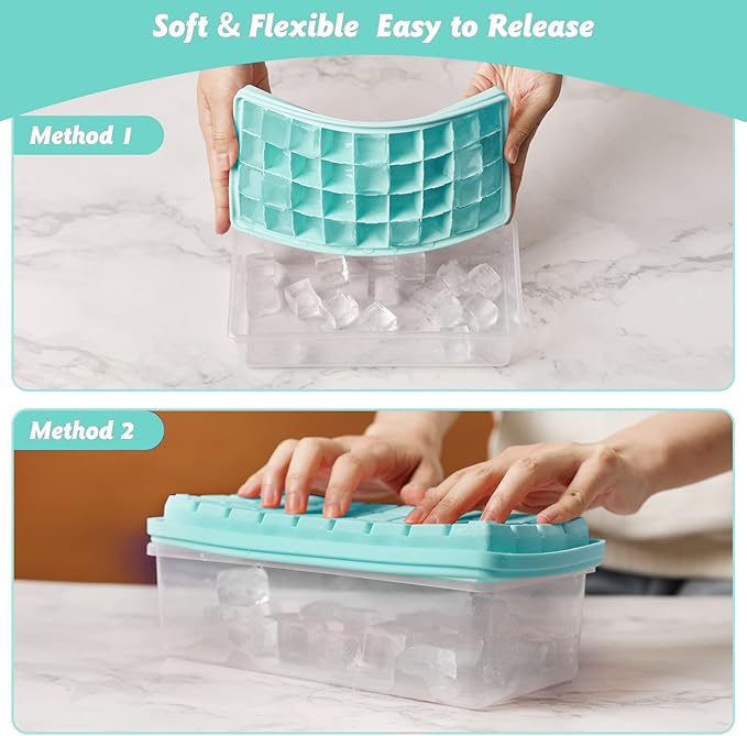 Silicone Ice Cube Tray with Leak-Proof Lid & Storage Bin - Image 4