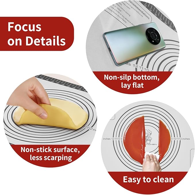 Silicone Baking Mat with Measurement, Non Stick Pastry Mat - Image 3