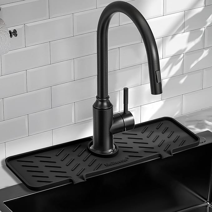 Silicone Faucet Mat for Kitchen Sink – Gen 2 Splash Guard by Meiliweser