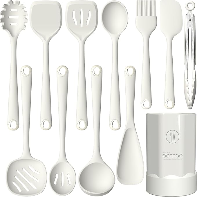 oannao Silicone Kitchen Utensils Set, 600°F Heat Resistant Silicone Cooking by oannao