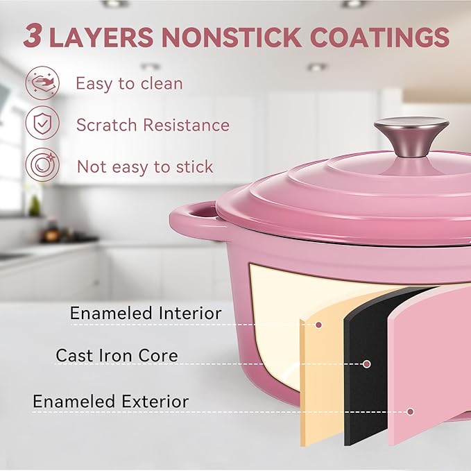 Miereirl 6 Quart Enameled Dutch Oven Pot - Image 4