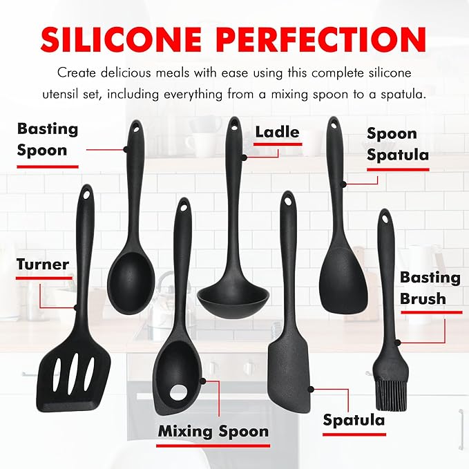 Chef Craft - Premium Silicone Kitchen Tools and Utensils Set, Non-Scratch - Image 4